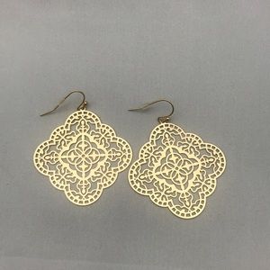 Gold metal earrings
